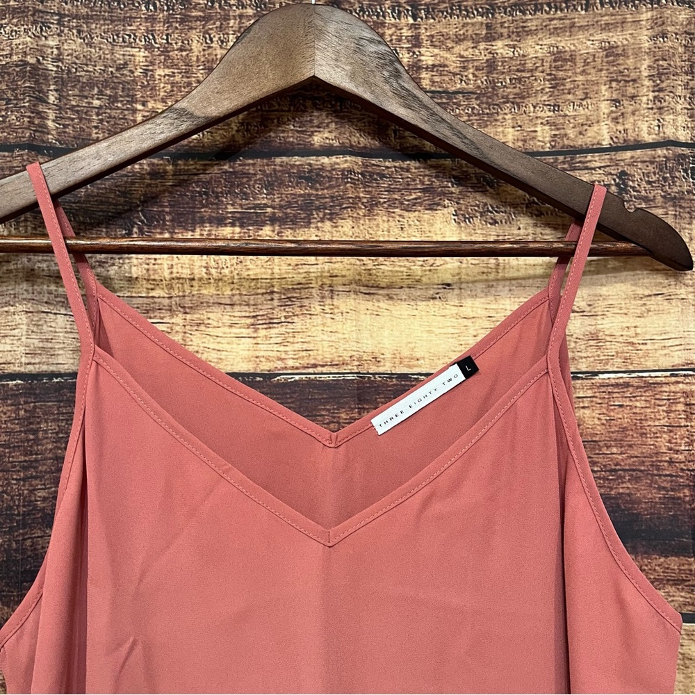 Mauve Tiered Midi Shift Dress Three Eighty Two Size Large - Picture 7 of 8